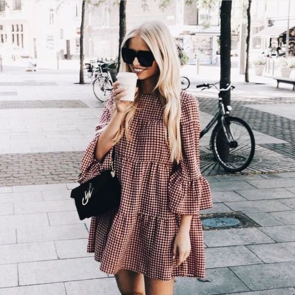 Zara Red Gingham Dress